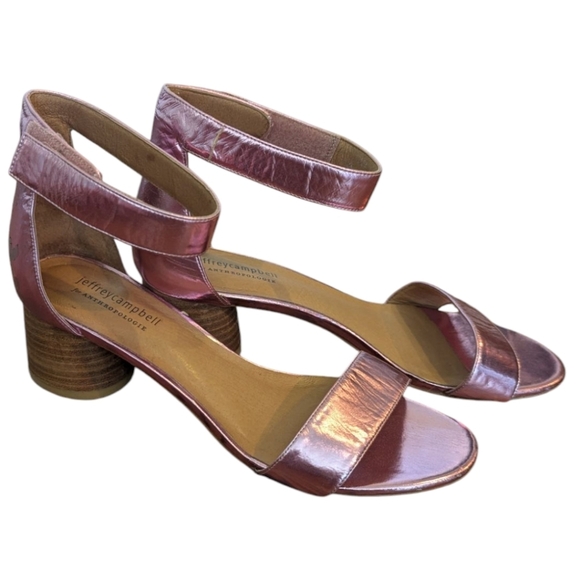 Jeffrey Campbell Issa Boho Peasant Romantic Strappy Rose Metallic Kitten Heel 9 - Picture 9 of 10